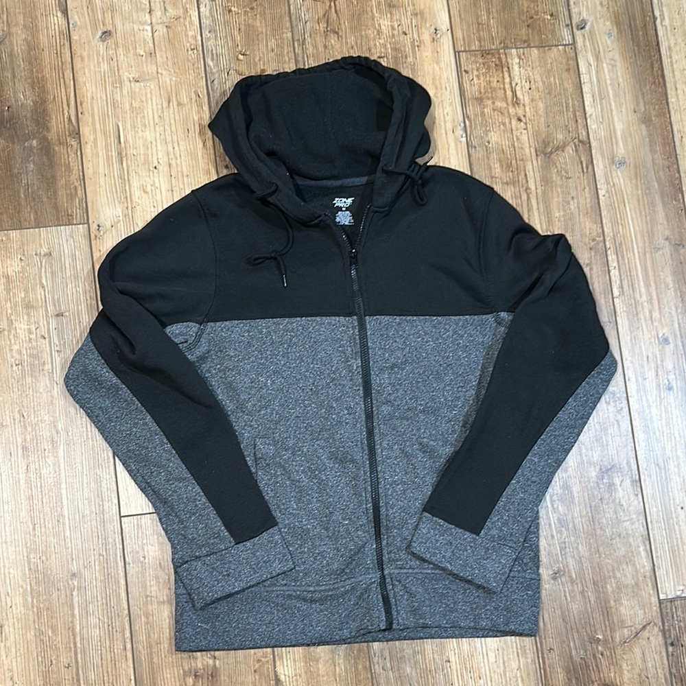 Black and Gray Zip-Up Hoodie